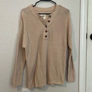 AERIE pullover half button oversized sweater. Size XS (oversized)